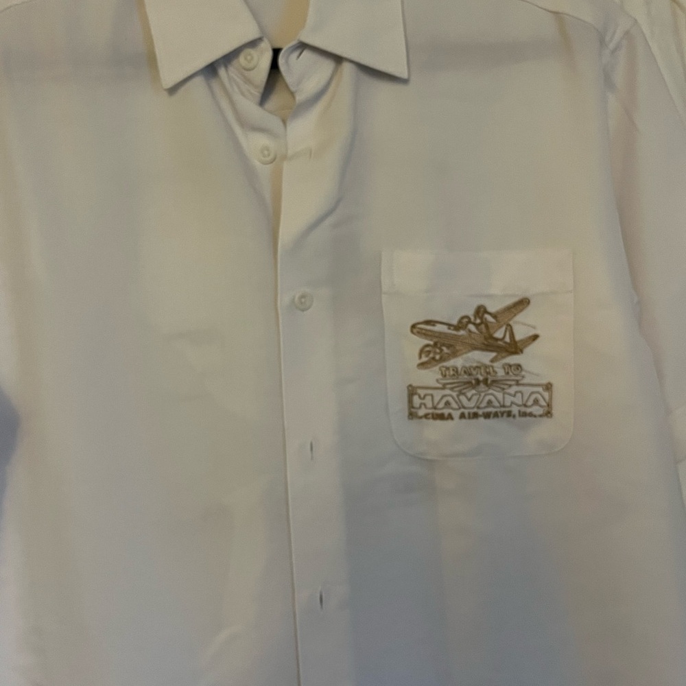 Cubavera White Shirt with detailed Gold Embroidery